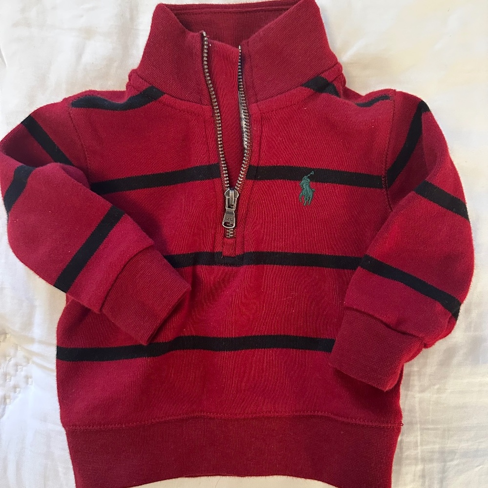 Ralph Lauren Polo Baby Boys 1/4 zip top - 3 mo